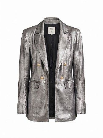 Blazer couro metalizado NV - tam P