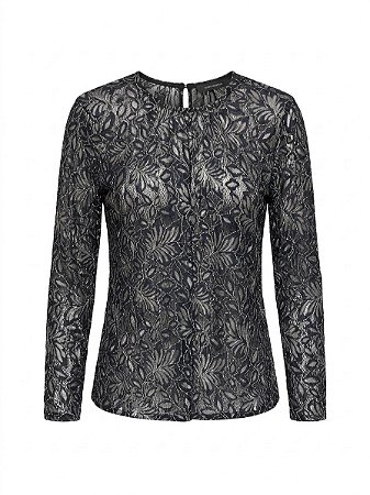 Blusa manga longa renda Carol Bassi - tam M