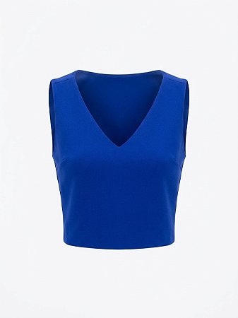 Top sem costura azul bic Charry - tam P