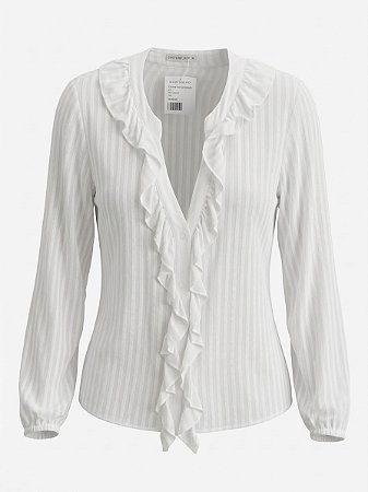 Camisa branca babados Costume - tam M