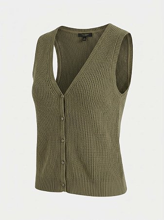 Colete tricot verde Massimo Dutti - tam P