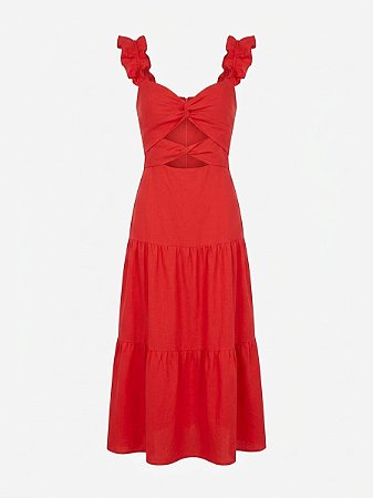 Vestido vermelho recortes A collection - tam M