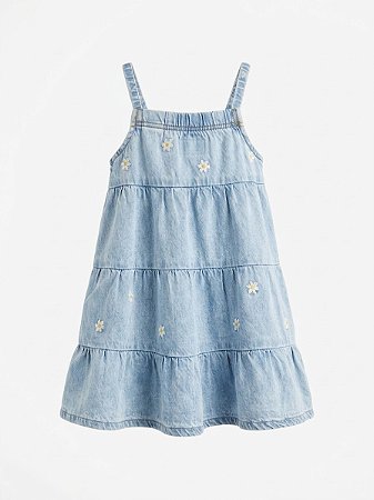 Vestido jeans margaridas Zara - tam 2