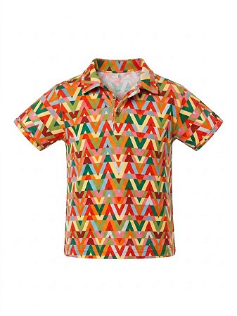 Camisa colorida com botões Green - tam 2