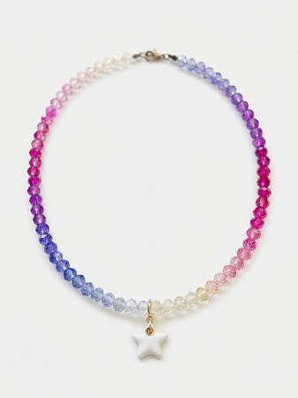 Colar miçangas colorido estrela