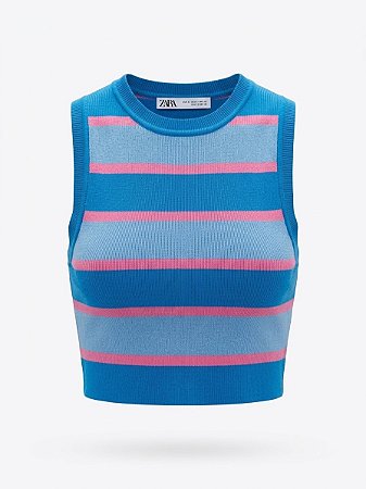 Top listrado azul Zara - tam P