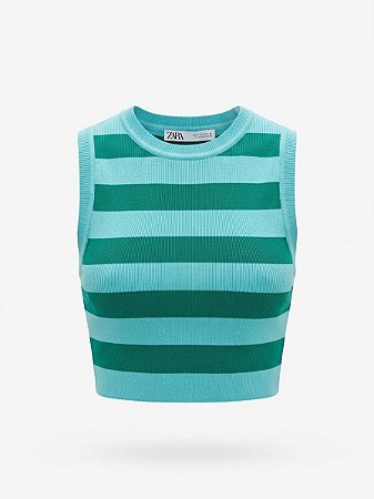 Top tricot listrada Zara - tam P