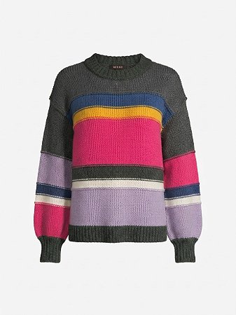 Blusa tricot colorida Mixed - tam M
