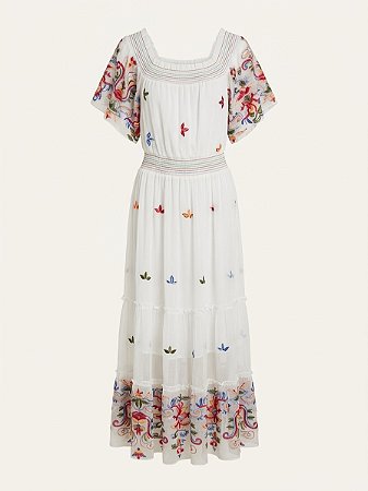 Vestido bordado Sclub - tam G