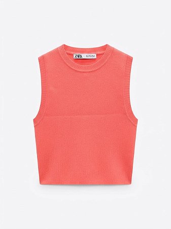 Top tricot rosa Zara - tam P