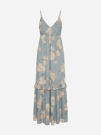 Vestido azul floral Maria Filó - tam M