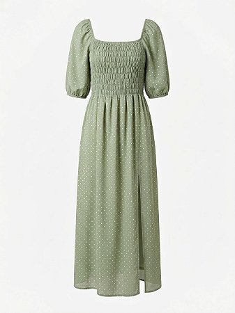 Vestido poá verde Tova - Tam P