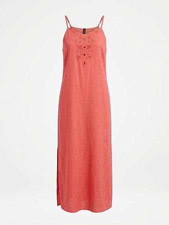 Vestido midi coral Betelgeuse - tam M