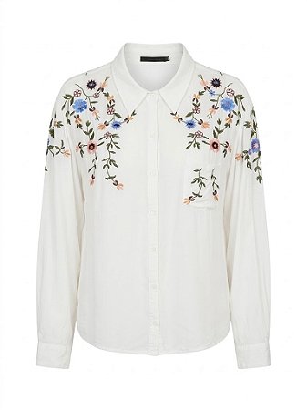Camisa bordada floral Marileti - tam G