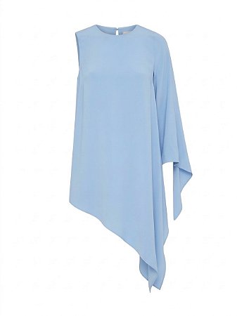 Vestido azul manga assimétrica - tam P