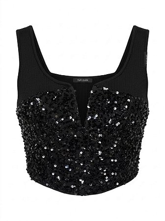 Blusa cropped paete Tufi Duek - tam G