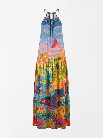 Vestido flores na Amazônia Farm - tam G