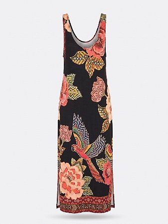 Vestido midi canelado Farm - tam P