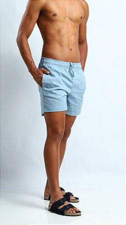 Short Linho Píer Azul Claro