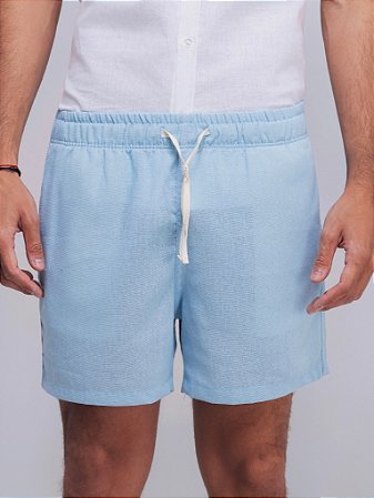 Short Linho Píer Azul Claro
