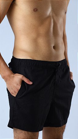 Short Linho Píer Preto