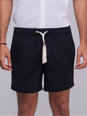 Short Linho Píer Preto