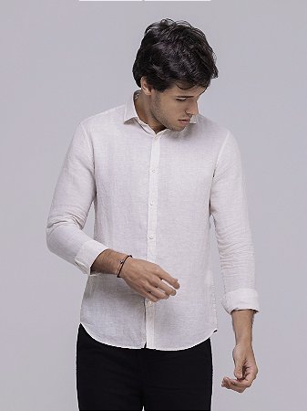 Camisa Puro Linho ML Bege