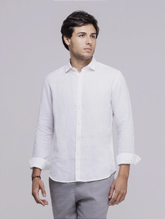 Camisa Puro Linho ML Branca