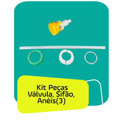 Kit Reparo Válvula Sifão com Anéis.