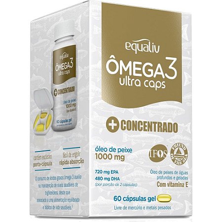 Ômega 3 Ultra Caps 1000mg 120 cápsulas gel - Equaliv