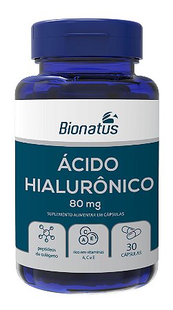 Ácido Hialurônico 80mg 30 cápsulas - Bionatus