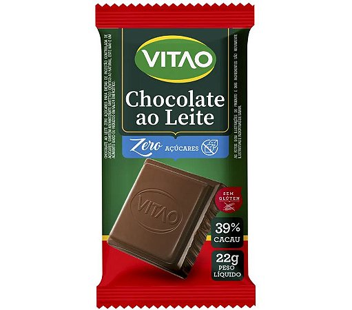 Chocolate ao Leite Zero adição de Açúcar 22g - Vitao