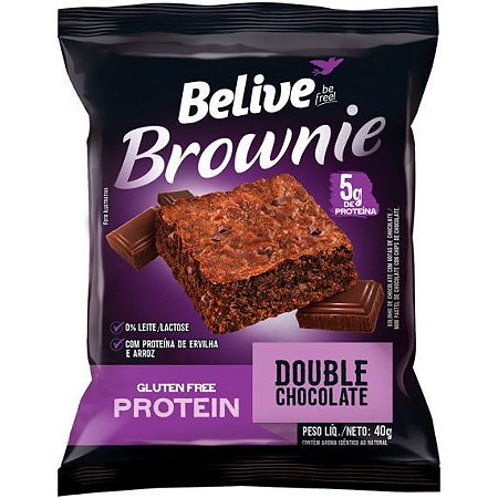 Brownie Fit Double Chocolate Sem Açúcar 40g - BeLive