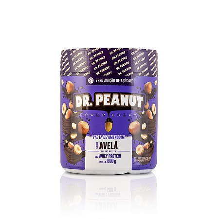 Pasta de Amendoim sabor Avelã com Whey Protein 600g - Dr. Peanut