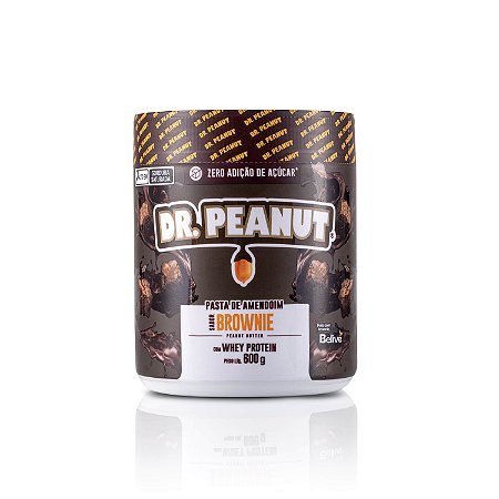 Pasta de Amendoim sabor Brownie com Whey Protein 600g - Dr. Peanut