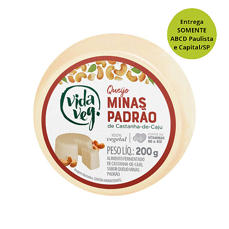 Queijo Minas Padrão de Castanha de Caju Vegano 200g - Vida Veg!