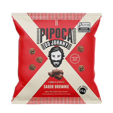 Pipoca Doce Pronta sabor Brownie 75g - Pipoca do Johnny