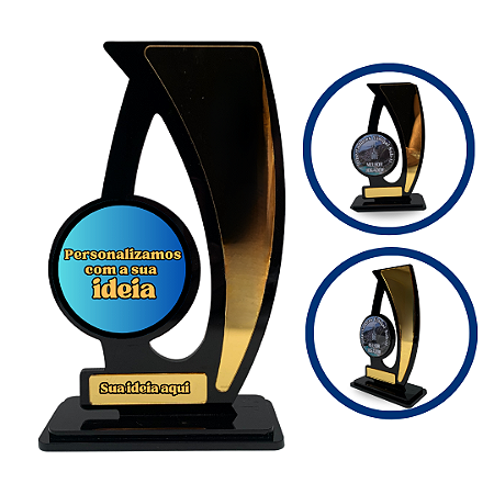 Troféu Excelência Personalizado Em UV Acrílico e MDF