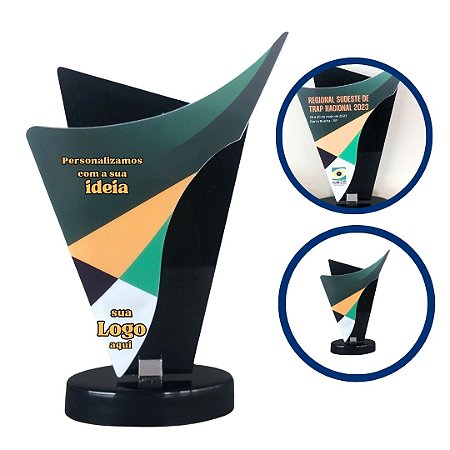 Troféu Excelência Personalizado Em UV Acrílico e MDF