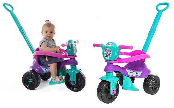 Triciclo Infantil Carrinho Motoca Passeio C/ Empurrador Bebe