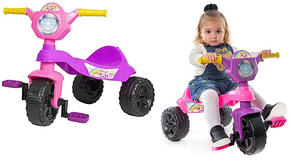 Triciclo Motoca Infantil Rosa Menina Princesa - Kepler em Promoção