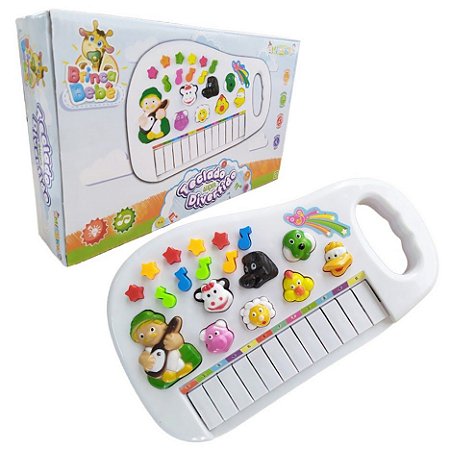 Pianinho Fazenda Teclado Musical Bichos Infantil Sons Top