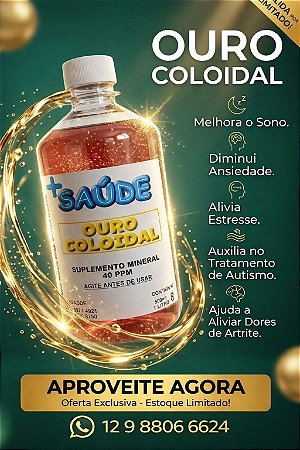 Ouro Coloidal 40 Ppm 500ml