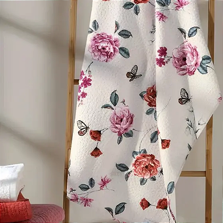 Kit com 2 Toalhas de Banho Velour Jacquard Perola 100% Algodão - Dohler 70cm x 1,40m