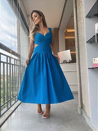 Vestido Midi Ludmilla Azul