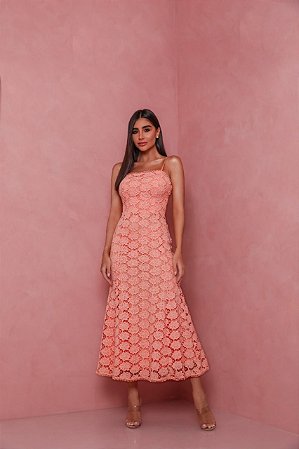 Vestido Longo Fendi Salmão - Labonna