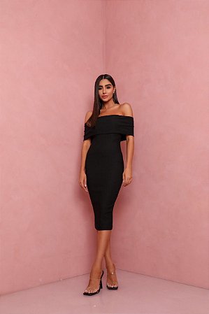 Vestido Midi Lorena Preto