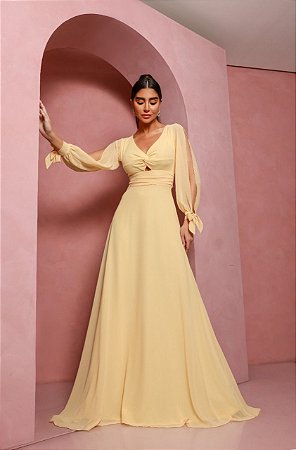 Vestido Longo Lump Amarelo