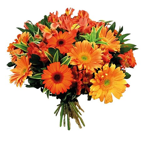 BOUQUET COM 15 GÉRBERAS E ASTROMÉLIA