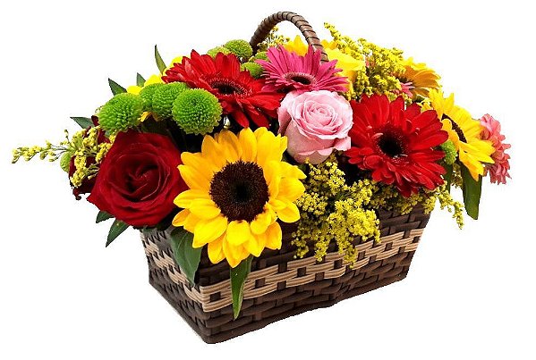 BASKET OF MIXED FLOWERS
